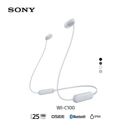 Sony Audífonos Bluetooth WI-C100 in Ear Blanco