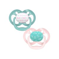 Chupones Dr Browns Set De 2 Chupones Advantage De 6 A 18M Rosa Y Verde