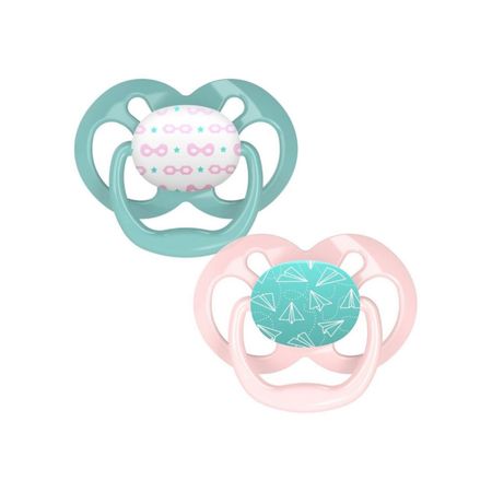 Chupones Dr Browns Set De 2 Chupones Advantage De 6 A 18M Rosa Y Verde