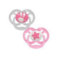 Chupones Dr Browns Set De 2 Advantage Brilla En La Oscuridad 6 A 18M Rosa Y Gris Estrella