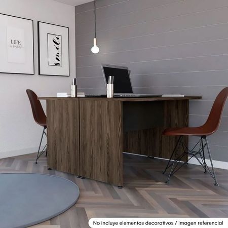 Escritorio Doble Home - Negro / Coñac