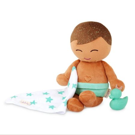 Muñeco Niño Textil Para Tina Con Pelo Marron Lullababy
