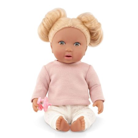 Muñeca Lullababy Niña Con Pelo Rubio Y Polo Rosa