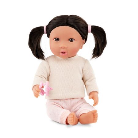 Muñeca Niña Con Pelo Negro Y Polo Crema Lullababy