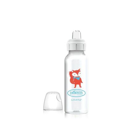 Biberón Para Bebe Dr Browns De Polipropileno De Transición Boca Estrecha Con Boquilla Zorro 8Oz/ 250Ml