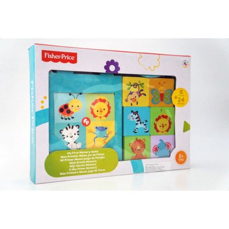 Memoria Madera Fisher Price 6 Tarjetas Y 24 Bloques