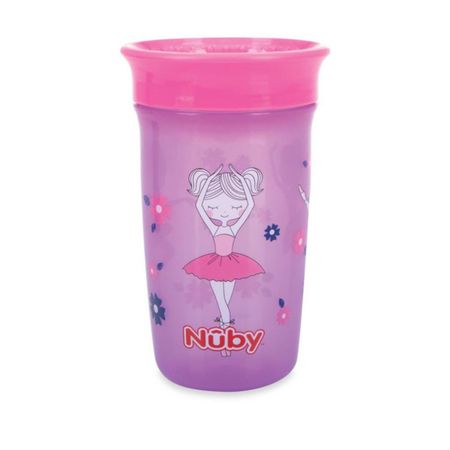 Vaso Para Bebé Nuby 360 Con Tapa Rosado 300 ML