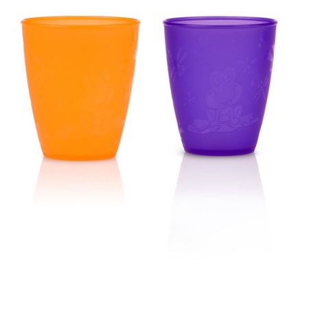 Vasitos x2Unid para Bebé Nuby Naranja y Lila