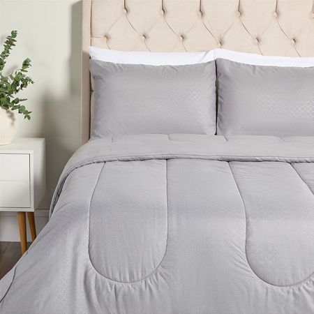 Edredon Embossed Rombo Gris 1.5 Plazas