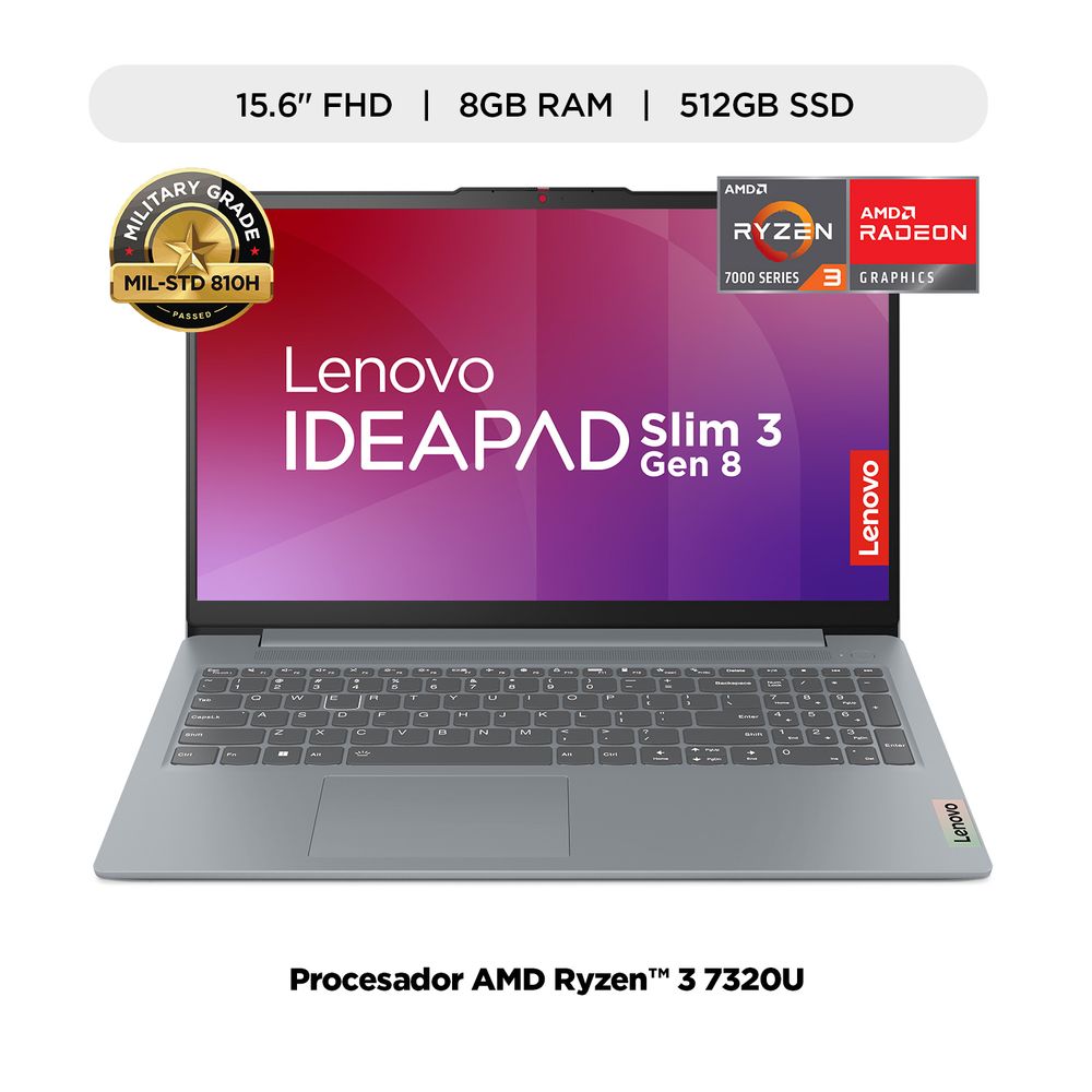 Laptop Lenovo NB IP Slim 3 15AMN8 R3-7320U 15.6"" 8GB RAM 512GB SSD W11 Arctic Grey