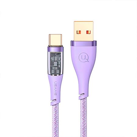 Cable Celular Type-C a USB 66W 1.2m Tejido ICY Lila