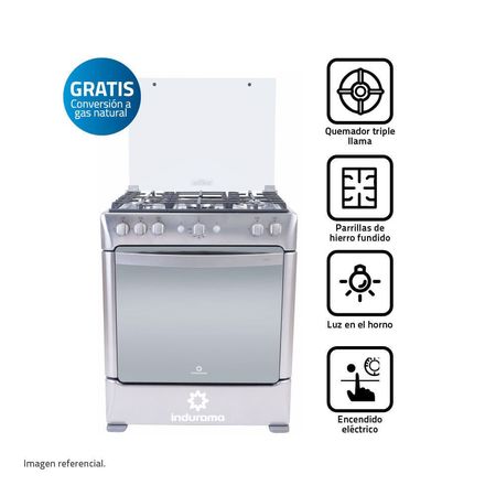Cocina Indurama Cirella Zafiro Croma 5 quemadores