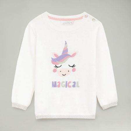 Chompa Para Bebe Niña Baby Circus Rn Face Ecru 36