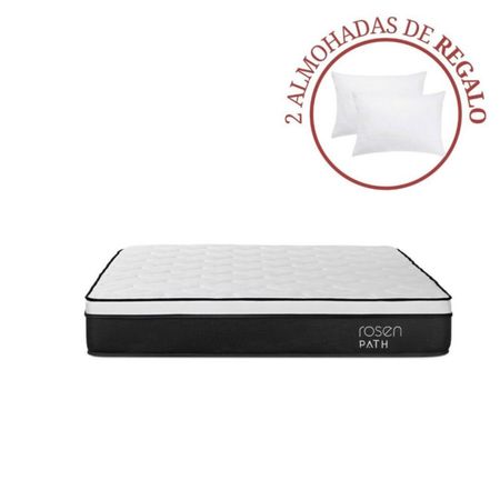 Colchón Rosen Path Grafito Queen + 2 Almohadas