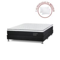 Box Tarima Path Queen Grafito + 2 Almohadas