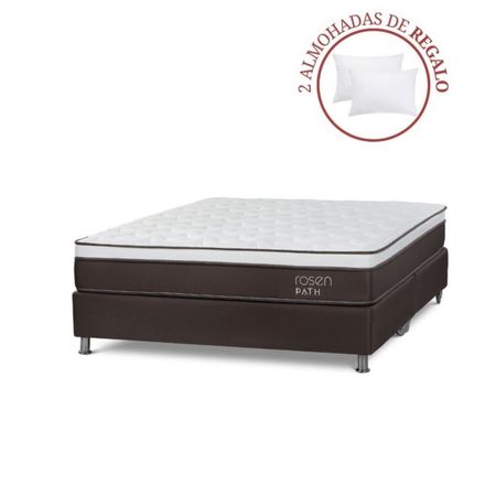 Box Tarima Path Queen Café + 2 Almohadas
