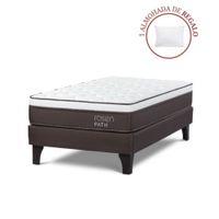 Cama Europea Path 1.5 Plazas Café + 1 Almohada