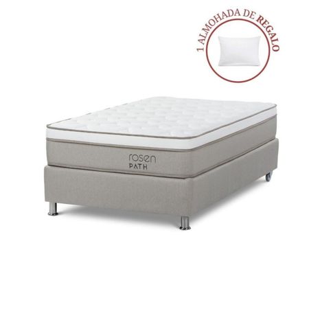 Box Tarima Path 1.5 Plazas Niebla + 1 Almohada