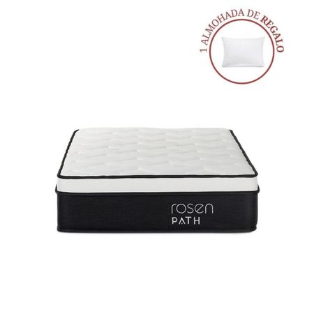 Colchón Rosen PathPath Grafito 1 Plaza + 1 Almohada