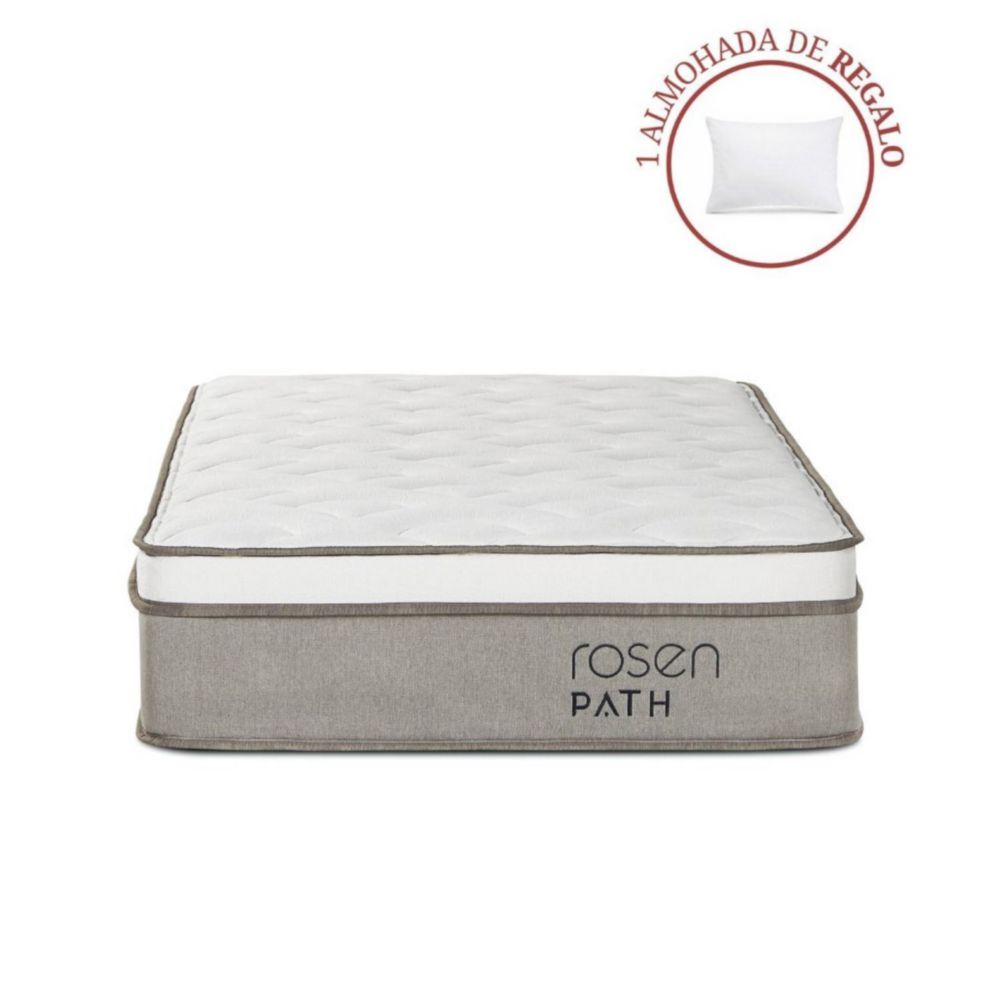 Colchón Rosen Path Niebla  1 Plaza + 1 Almohada