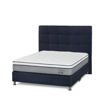 Dormitorio Americano Indie Queen + Respaldo Issey Azul