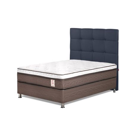 Dormitorio Americano New Style 6 1.5 Plazas + Respaldo Issey Azul