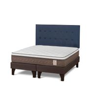 Dormitorio Europeo NS6 Queen + Respaldo West Azul