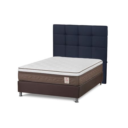 Dormitorio Americano New Style 6 2 Plazas + Respaldo Issey Azul