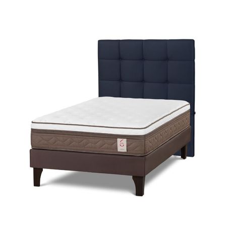 Dormitorio Europeo NS6 1.5 Plazas + Respaldo Issey Azul