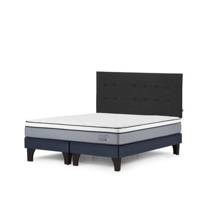 Dormitorio Europeo Indie Queen + Respaldo West Grafito