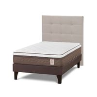 Dormitorio Europeo NS6 1.5 Plazas + Respaldo Issey Niebla