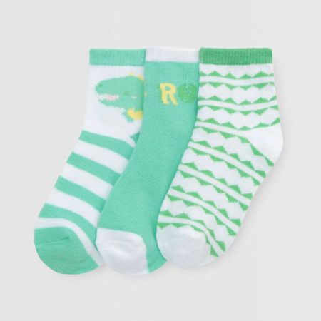 Medias Pack X3 Para Bebe Niño Baby Circus Verde 12