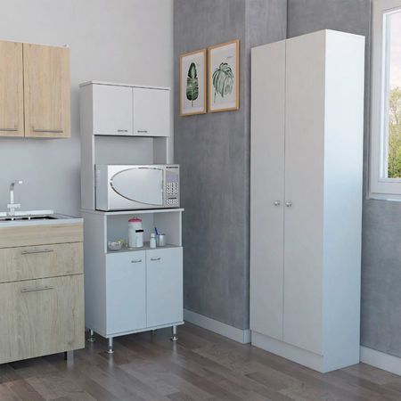 Combo Kitchen 5 Mueble Microondas + Optimizador - Blanco