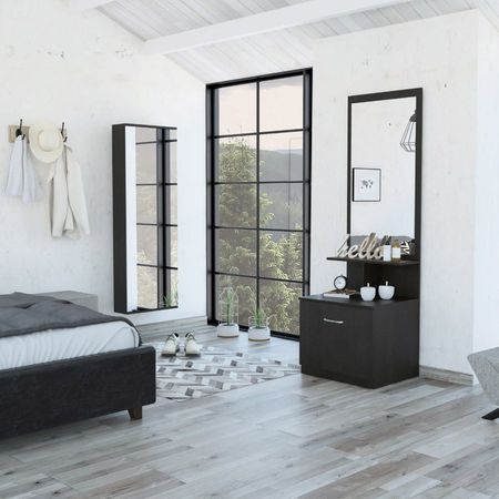 Combo Dreams 10 Zapatero + Velador Multifuncional - Rovere / Blanco Combo Dreams 10 Zapatero + Velador Multifuncional - Wengue