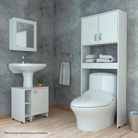 Botiquin Bath 47-B + Optimizadores Lavamanos 47-A + Baño 63-A - Blanco