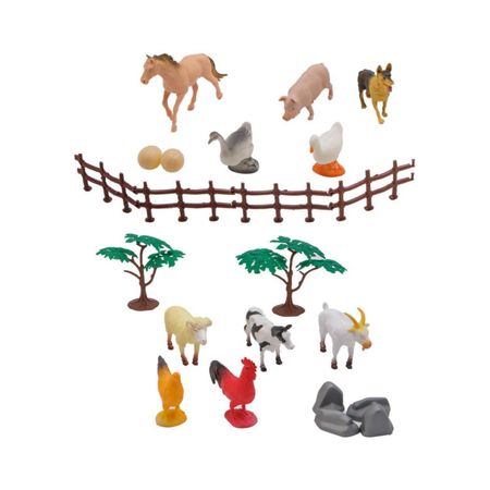 Set De 22 Piezas Mundo De Animales De Granja Animal Life Bucket