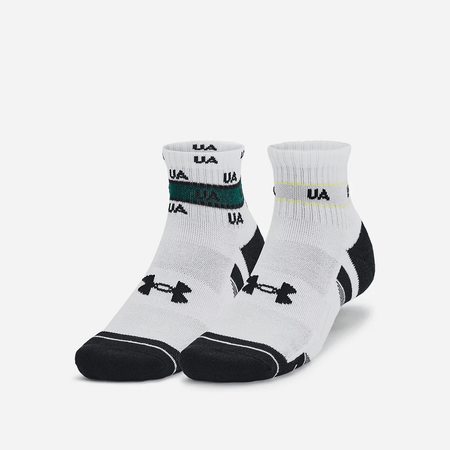 Medias Deportivas Under Armour Perf Cotton Nov 2Pk Qtr-Wht 1379533-100 Blanco Talla M