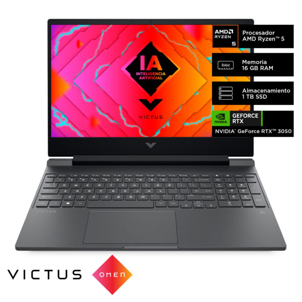 Laptop HP 15-fb2015la Victus Ryzen5 8645HS RTX3050 6GB 16GB RAM 1TB SSD 15.6"" FHD