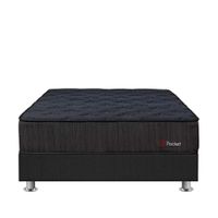 Cama Americana Forli Pocket Negro Queen + 2 Almohadas + 1 Protector