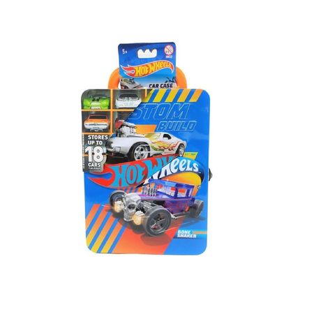 Case Metálico Azul Para Guardar 18 Hot Wheels