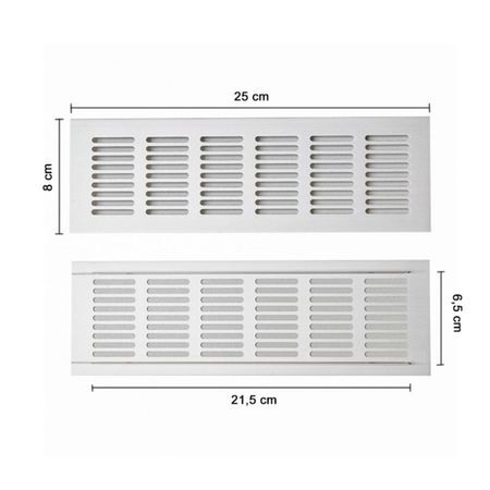 Rejilla de Aluminio 25 cm x 8 cm