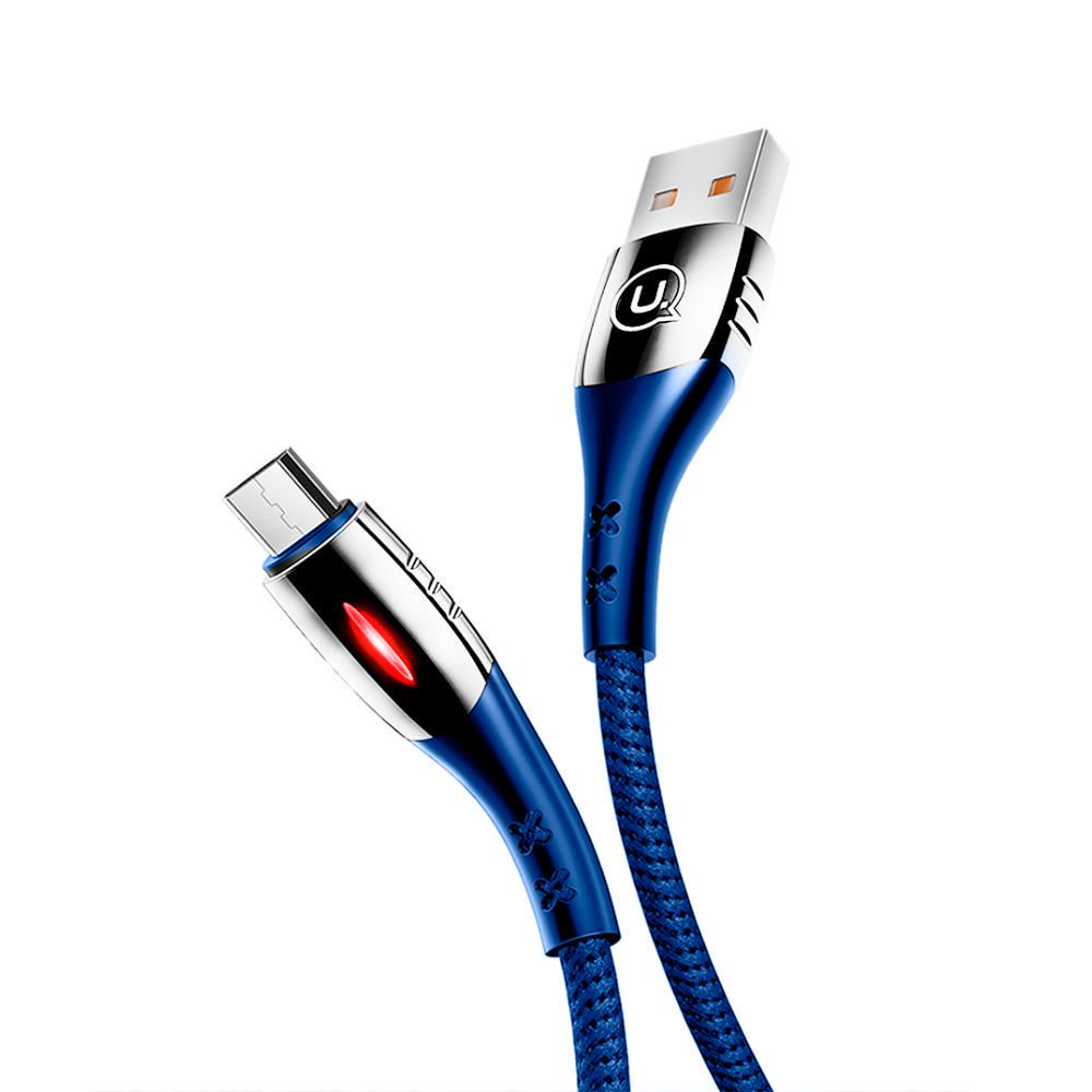 Cable Celular Micro a USB  1.20m Tejido  Azul