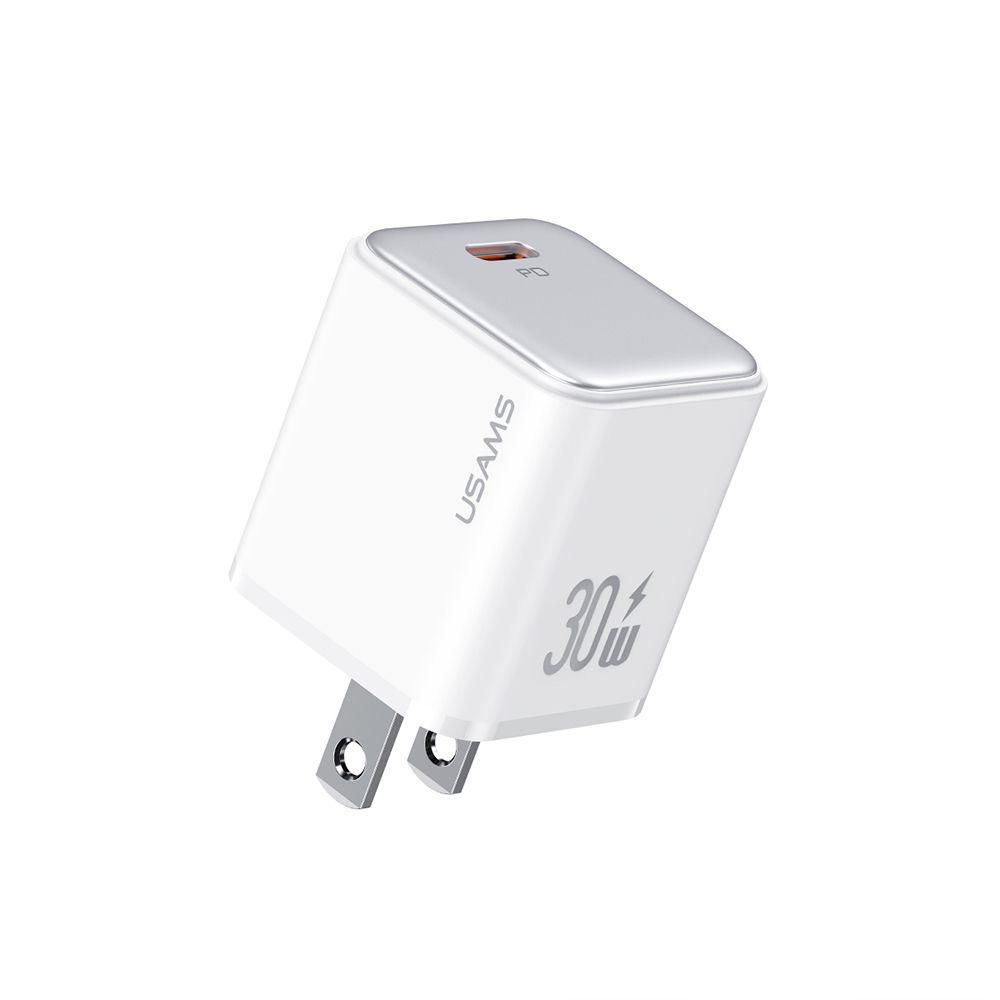 Mini Cargador Pared Usams  USCC187 Ultra Rápido 30W Blanco