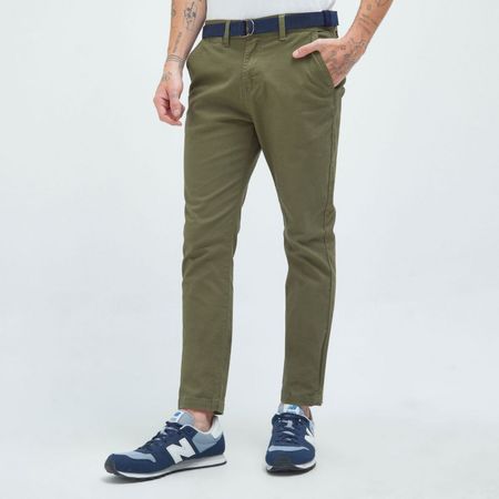 Pantalon AMC Correa Chino Verde Hombre Pantalon AMC Correa Chino Hombre Verde 36
