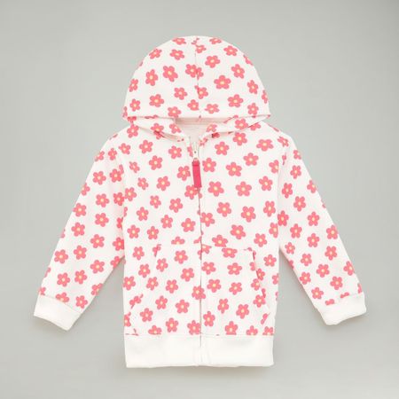 Polera Para Bebe Niña Baby Circus Aop Zip Ecru Talla 9M