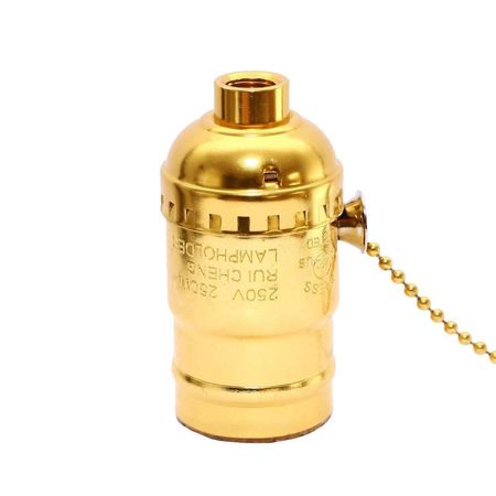 Set X 12 Soquete E27 Dorado Con Cadenita Interruptor