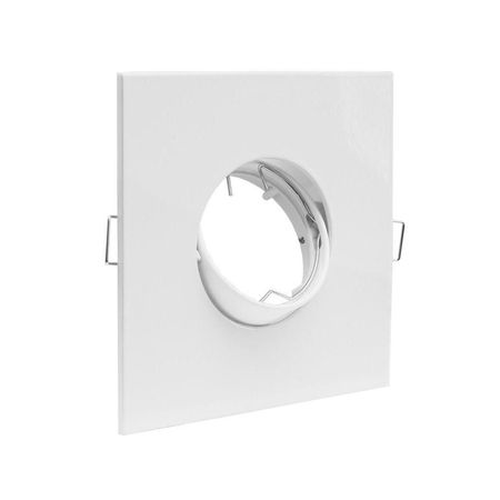 Set X 6 Spot  Para Empotrar Cuadrado 11.5 cm Blanco C/Soquet Gu10