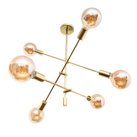 Lámpara De Techo Lady Diana 6 Luces Bronce E27