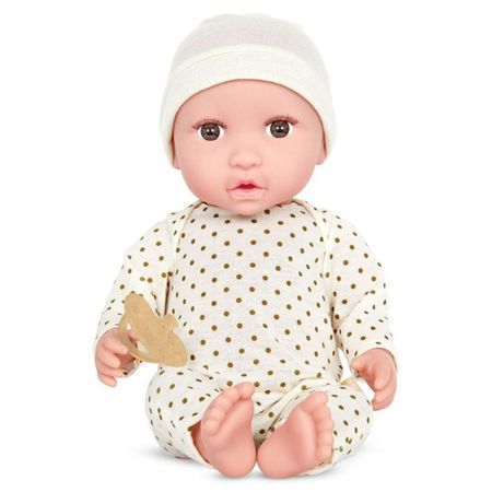 Muñeca Lullababy Bebé Gorro Crema Y Ojos Marrones