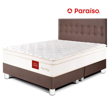 Juego de Dormitorio Paraíso Royal Prince King Chocolate + 2 almohadas viscoelásticas